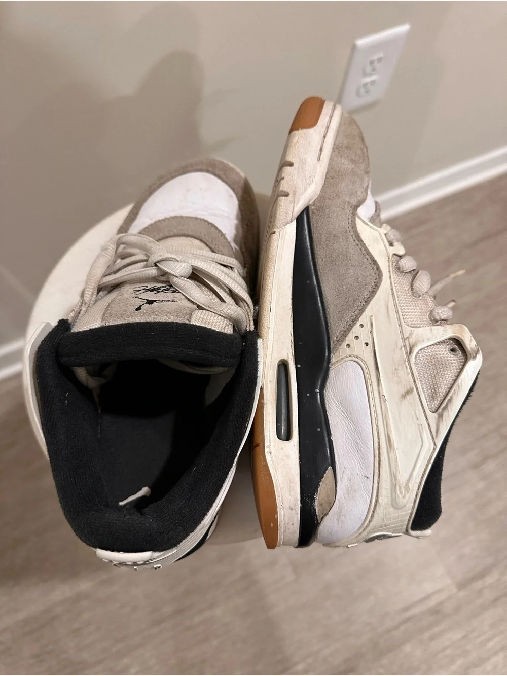 Jordan Kids White, Black & Gray Athletic Sneakers